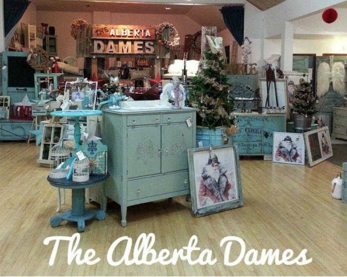 The Alberta Dames vintage booth setup