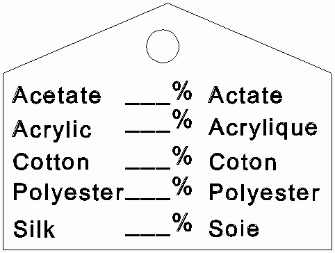 Clothing label examples