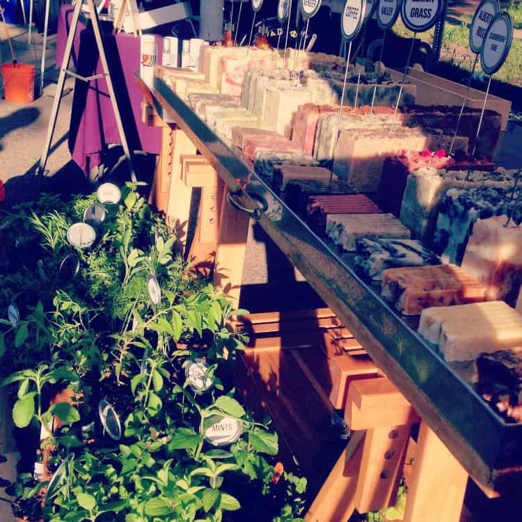 Farmers' market soap booth