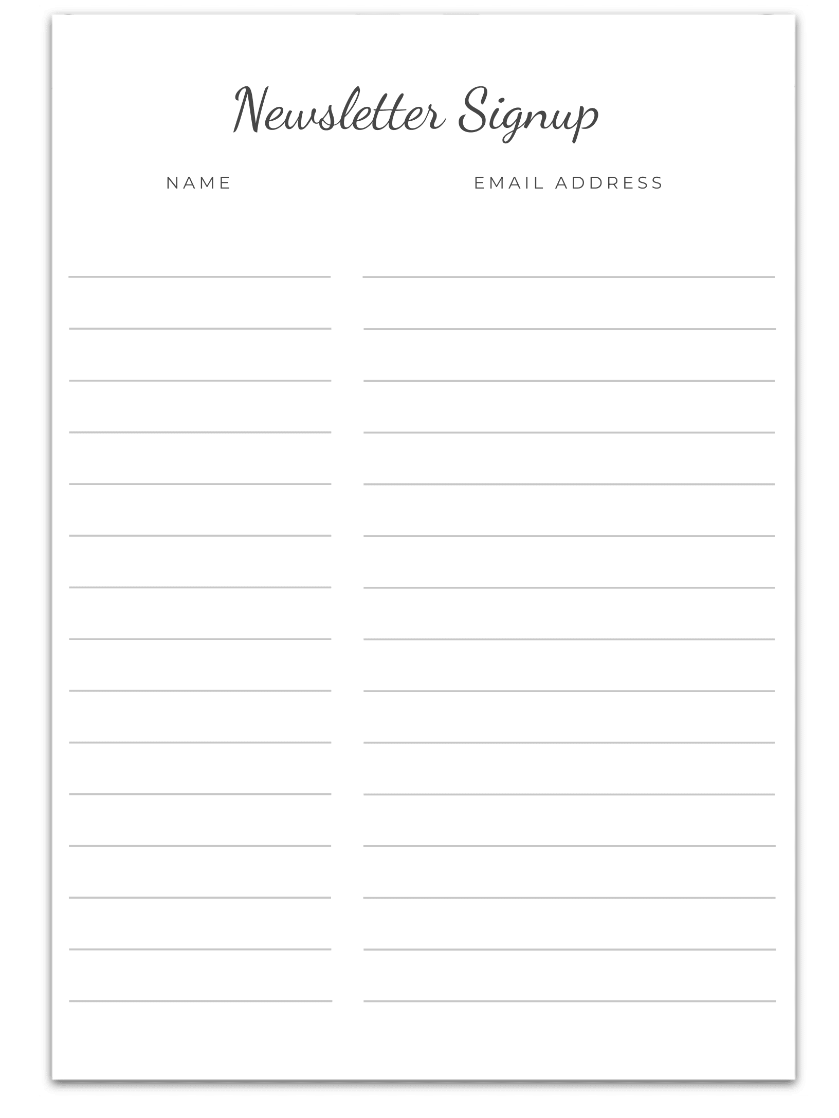 Newsletter Signup Form 1