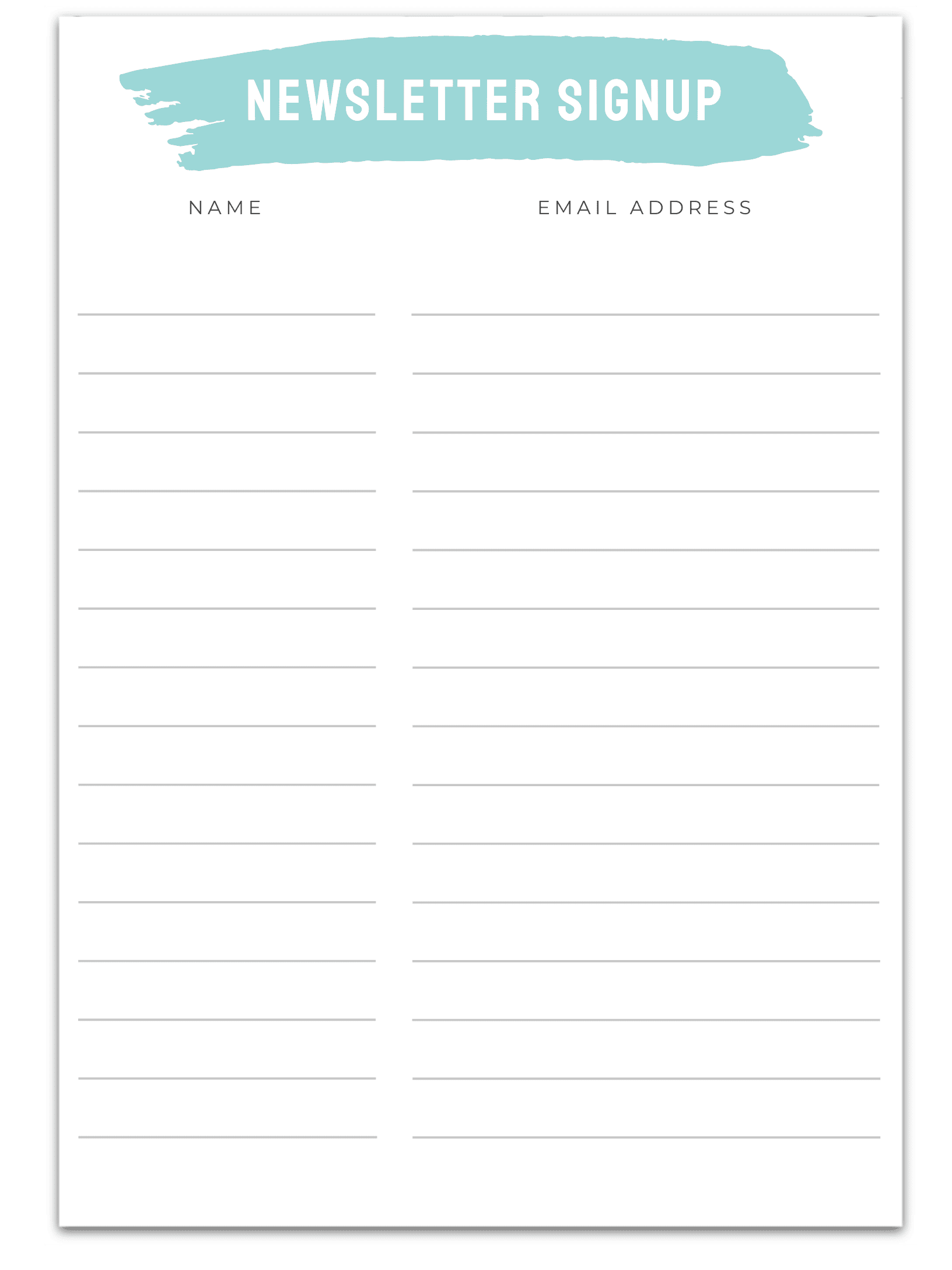 Newsletter signup form 3