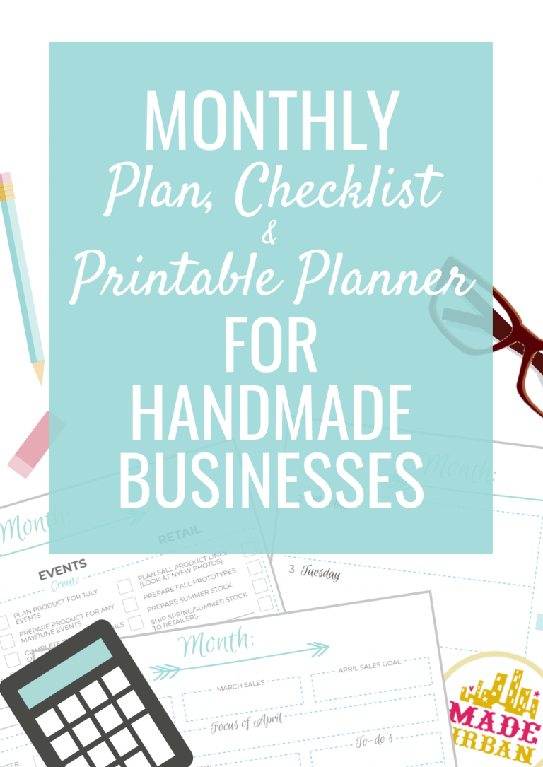 Monthly Plan & Checklist for a Handmade Business