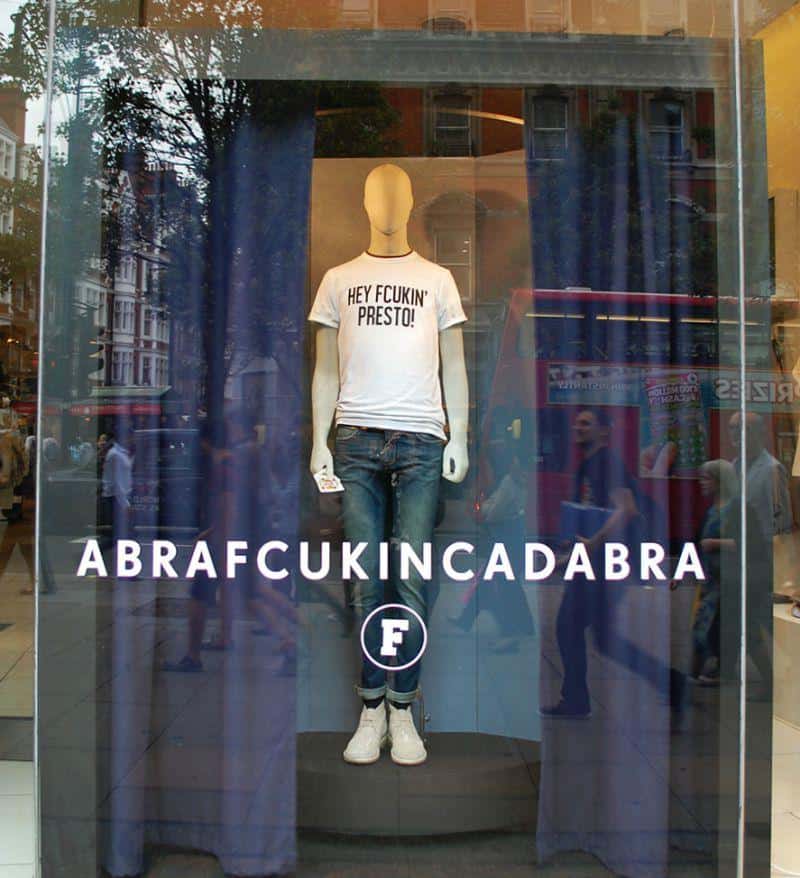 Humor and shock used in visual merchandising