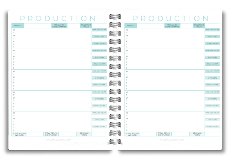 Production Schedule Worksheet