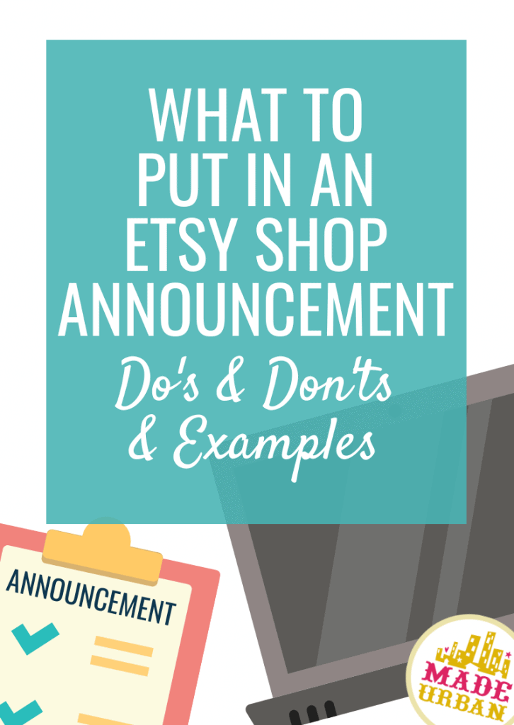 What to Put in an Etsy Shop Announcement