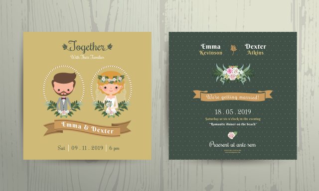 Boho wedding invitations