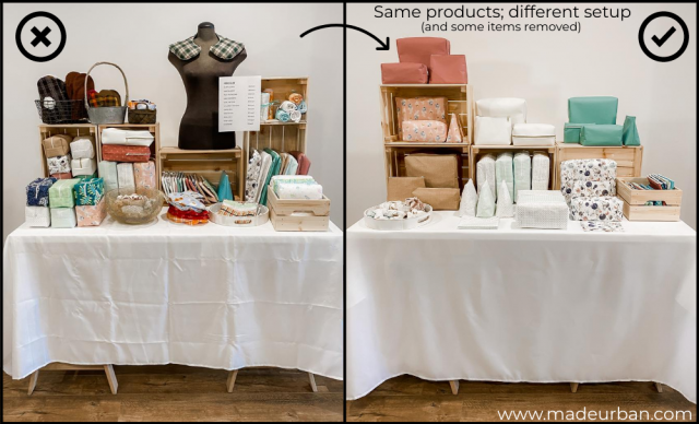 before and after craft show display