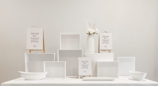 all-white craft show display