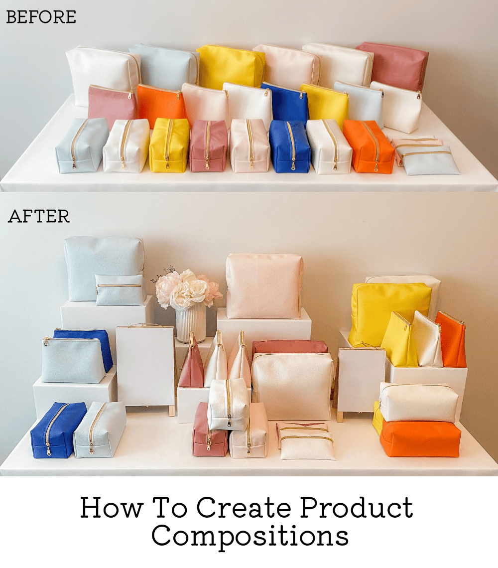 Before and after of a product composition