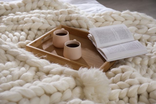 Chunky knit blanket