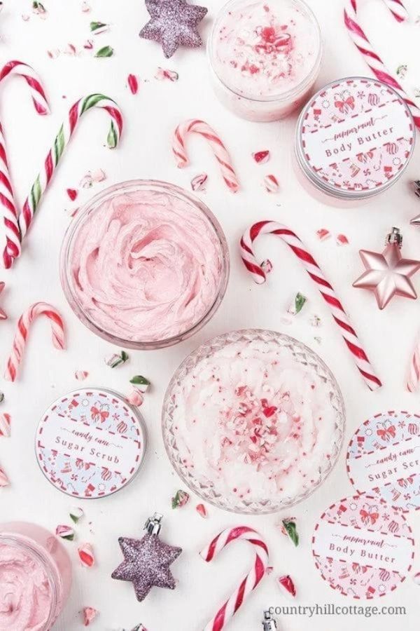 candy cane sugar scrub stocking stuffer diy