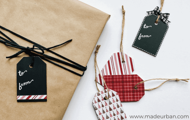 Chalkboard Christmas tags DIY