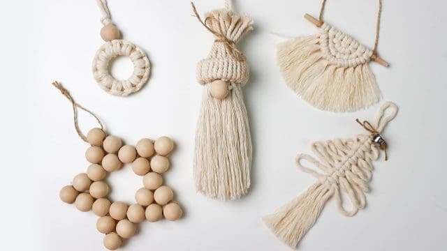 Macrame Christmas ornaments DIY stocking stuffer