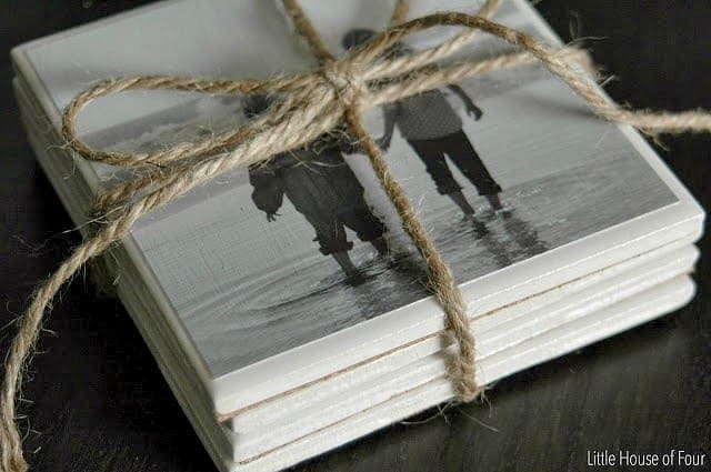 photo coasters diy stocking stuffer