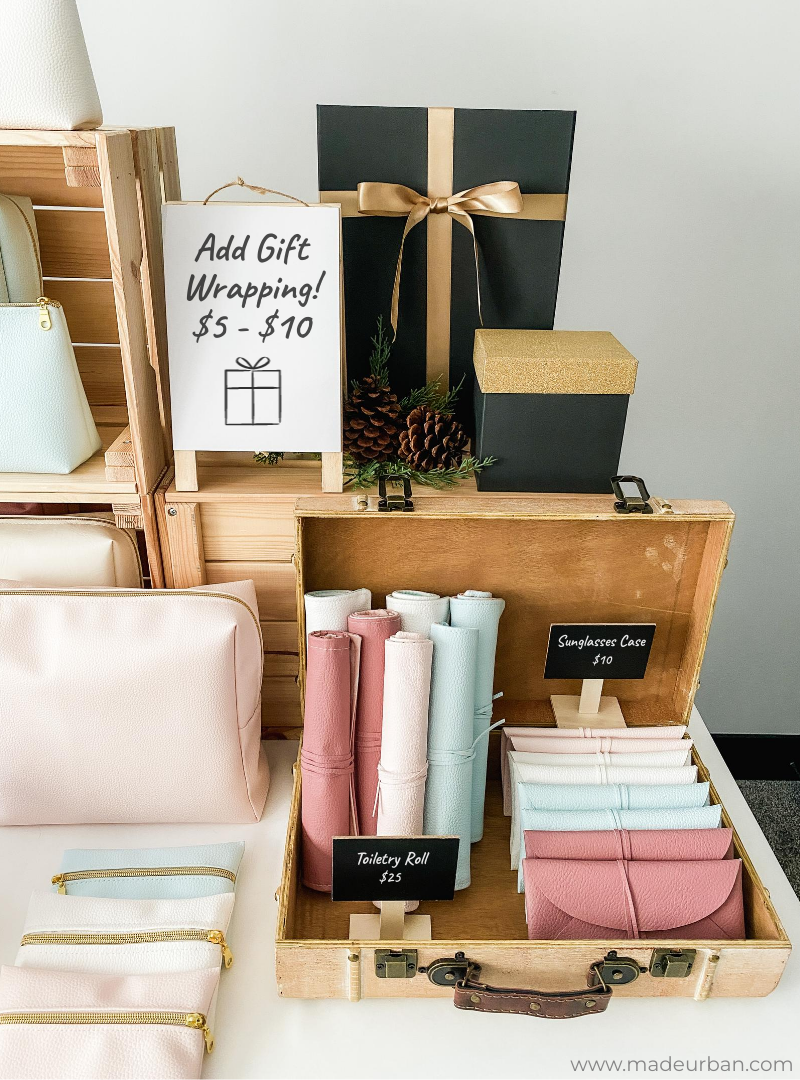 Gift wrapping add-on at a craft show