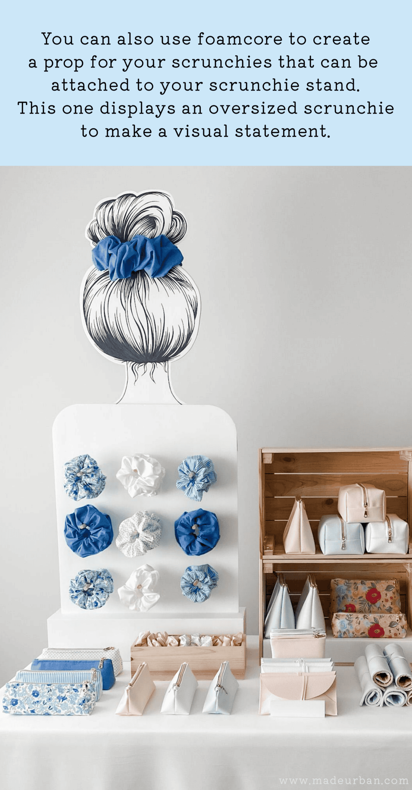 Scrunchie stand with scrunchie prop