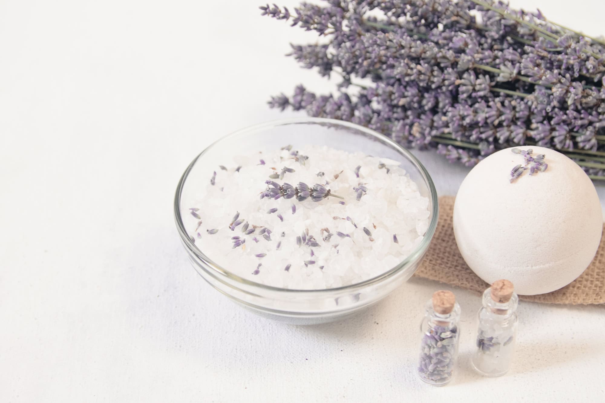 bath products with dried flowers