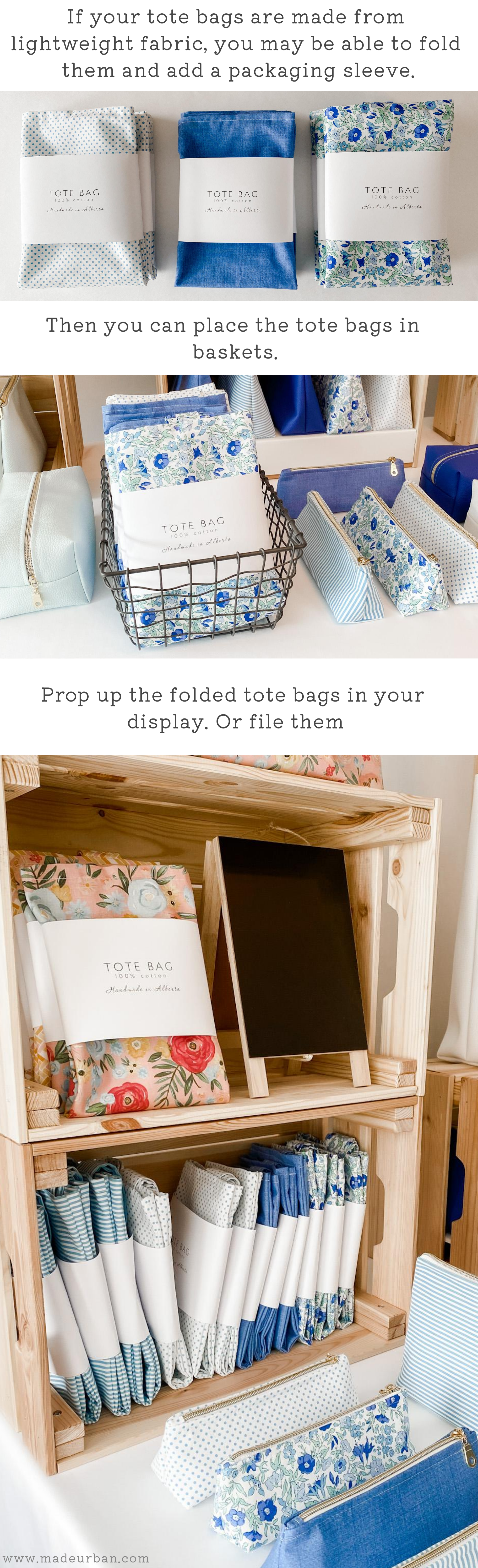 Folded tote bags