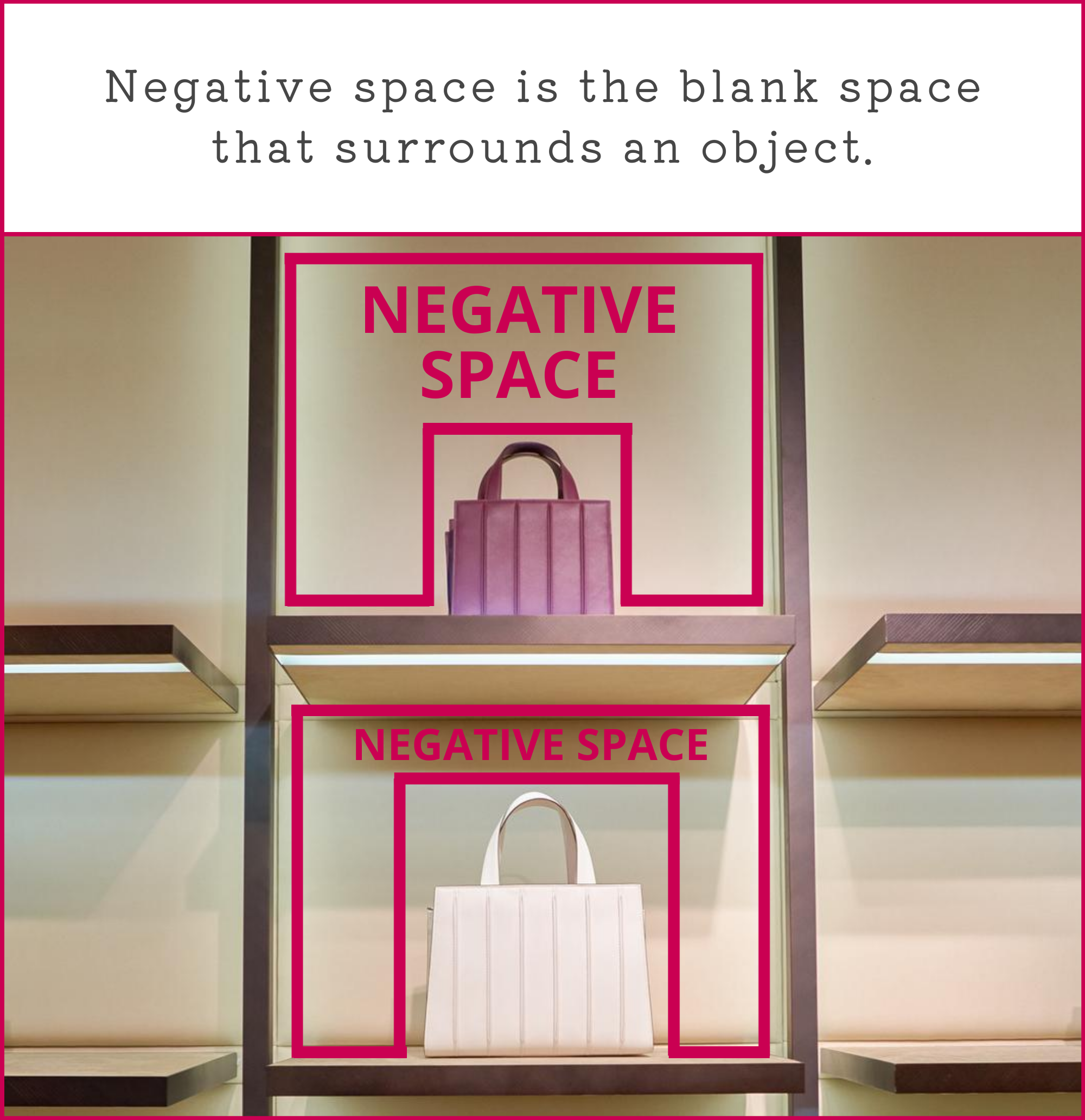 Negative space in a bag display