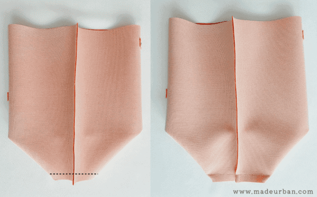 Sew lunch bag corners