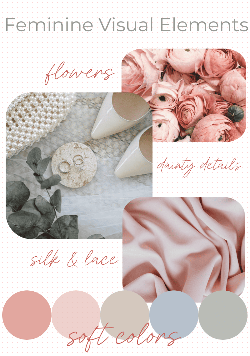 Feminine visual brand elemnts