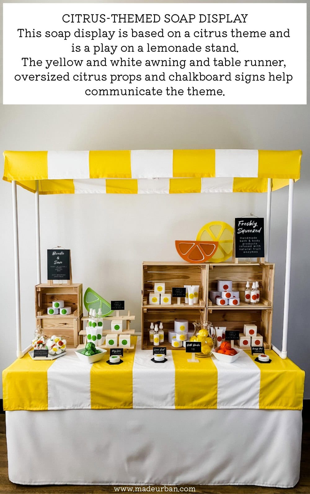 Citrus themed soap display