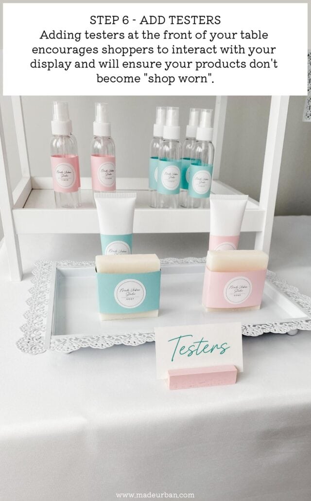 Soap testers craft show display