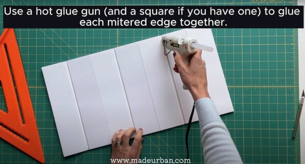Glue mitered edges