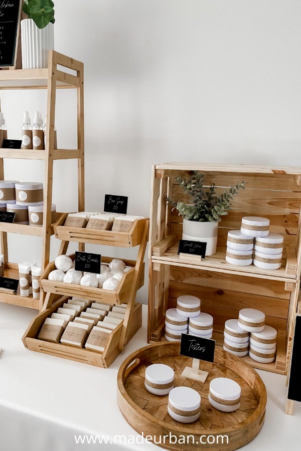 lotion display using crates