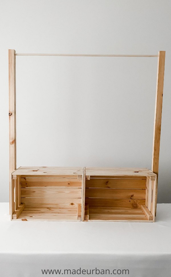 Crates used to make a hang bar