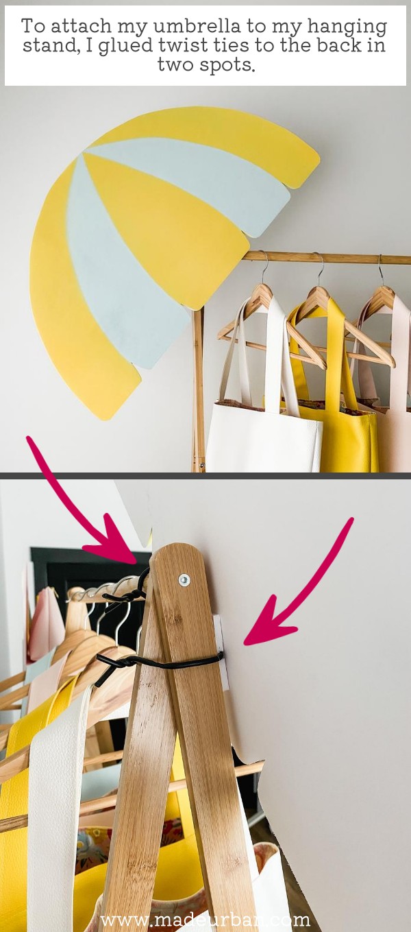 Umbrella prop for craft fair display